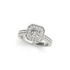 Image 2 : 1.05 ctw Certified VS/SI Cushion Diamond 2pc Set Ring Halo 14K White Gold