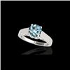 Image 1 : 1 ctw SI Certified Fancy Blue Diamond Solitaire Ring 10K White Gold