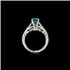 Image 2 : 1 ctw SI Certified Fancy Blue Diamond Solitaire Ring 10K White Gold