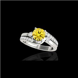 2 ctw SI/I Fancy Intense Yellow Diamond Bypass Ring 10K White Gold