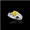 Image 1 : 2 ctw SI/I Fancy Intense Yellow Diamond Bypass Ring 10K White Gold