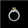 Image 2 : 2 ctw SI/I Fancy Intense Yellow Diamond Bypass Ring 10K White Gold