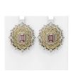 Image 1 : 16.37 ctw Morganite & Diamond Earrings 18K Yellow Gold