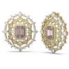 Image 2 : 16.37 ctw Morganite & Diamond Earrings 18K Yellow Gold