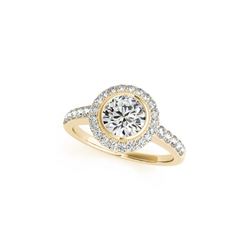 1.5 ctw Certified VS/SI Diamond Halo Ring 18K Yellow Gold