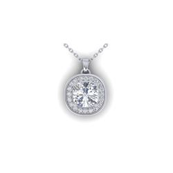 1.25 ctw Cushion VS/SI Diamond Art Deco Necklace 14K White Gold