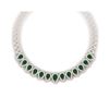 Image 1 : 33.4 ctw Emerald & VS Diamond Necklace 18K Rose Gold