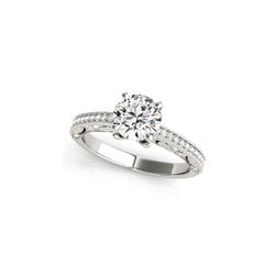 0.75 ctw Certified VS/SI Diamond Antique Ring 18K White Gold