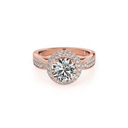 1.65 ctw Certified VS/SI Diamond Halo Ring 18K Rose Gold