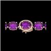 Image 1 : 78 ctw Amethyst & Micro VS/SI Diamond Bracelet 14K Rose Gold