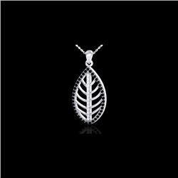 1 ctw Micro Pave Black & White VS/SI Diamond Necklace 18K White Gold