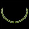 Image 1 : 38.1 ctw Peridot & Diamond Necklace 14K White Gold
