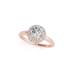 1 ctw Certified VS/SI Diamond Halo Ring 18K Rose Gold