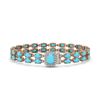 Image 1 : 20.36 ctw Turquoise & Diamond Bracelet 14K Rose Gold