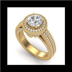 2.8 ctw VS/SI Diamond Solitaire Art Deco Ring 18K Yellow Gold