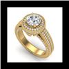 Image 1 : 2.8 ctw VS/SI Diamond Solitaire Art Deco Ring 18K Yellow Gold