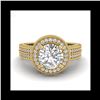 Image 2 : 2.8 ctw VS/SI Diamond Solitaire Art Deco Ring 18K Yellow Gold