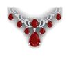 Image 1 : 36.85 ctw Ruby & VS Diamond Necklace 18K White Gold