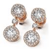 Image 1 : 3 ctw Cushion Cut Diamond Designer Earrings 18K Rose Gold