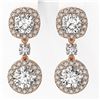 Image 2 : 3 ctw Cushion Cut Diamond Designer Earrings 18K Rose Gold