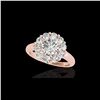 Image 1 : 2.09 ctw Certified Diamond Solitaire Halo Ring 10K Rose Gold