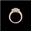 Image 2 : 2.09 ctw Certified Diamond Solitaire Halo Ring 10K Rose Gold