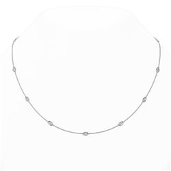 2.75 ctw Marquise Diamond Station Necklace 18K White Gold