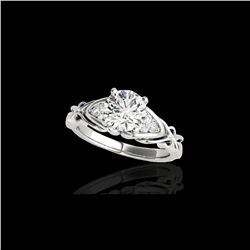 1.1 ctw Certified Diamond Solitaire Ring 10K White Gold