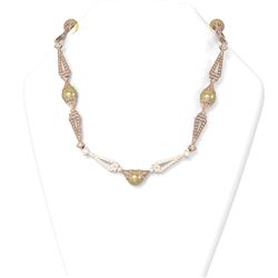 8.02 ctw Diamond and Pearl Necklace 18K Rose Gold