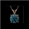 Image 1 : 2.50 ctw Certified Intense Blue Diamond Necklace 10K Rose Gold