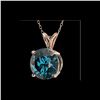 Image 2 : 2.50 ctw Certified Intense Blue Diamond Necklace 10K Rose Gold