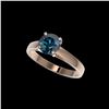 Image 1 : 1.50 ctw Certified Intense Blue Diamond Engagement Ring 10K Rose Gold
