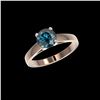 Image 2 : 1.50 ctw Certified Intense Blue Diamond Engagement Ring 10K Rose Gold