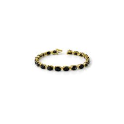 35.0 ctw Blue Sapphire Bracelet 10K Yellow Gold