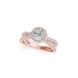 1.55 ctw Certified VS/SI Diamond Halo Ring 18K Rose Gold