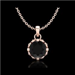 0.85 ctw Fancy Black Diamond Art Deco Stud Necklace 18K Rose Gold
