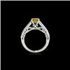 Image 2 : 1.4 ctw Certified SI/I Fancy Intense Yellow Diamond Ring 10K White Gold