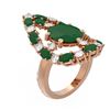 Image 1 : 12.63 ctw Emerald & Diamond Ring 18K Rose Gold
