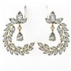 Image 2 : 7.64 ctw Marquise Diamond Designer Earrings 18K Yellow Gold