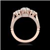 Image 1 : 2.18 ctw VS/SI Diamond Art Deco 3 Stone Ring 18K Rose Gold