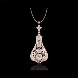 1.75 ctw VS/SI Diamond Solitaire Art Deco Stud Necklace 18K Rose Gold