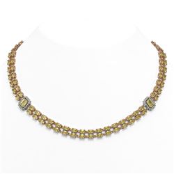 30.62 ctw Citrine & Diamond Necklace 14K Rose Gold