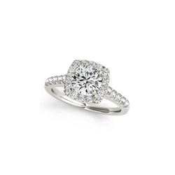1.35 ctw Certified VS/SI Diamond Halo Ring 18K White Gold