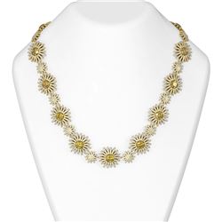 42.18 ctw Canary Citrine & Diamond Necklace 18K Yellow Gold
