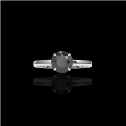 2 ctw Black Diamond Designer Engagement Ring 18K White Gold