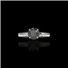 Image 1 : 2 ctw Black Diamond Designer Engagement Ring 18K White Gold