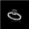 Image 2 : 2 ctw Black Diamond Designer Engagement Ring 18K White Gold