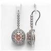 Image 2 : 13.82 ctw Morganite & Diamond Victorian Earrings 14K White Gold