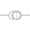 Image 1 : 10kt White Gold Round Diamond Linked Circles Bracelet 1/12 Cttw