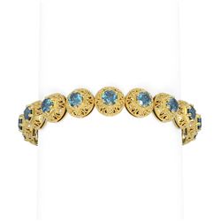 9.9 ctw Intense Blue Diamond Bracelet 18K Yellow Gold